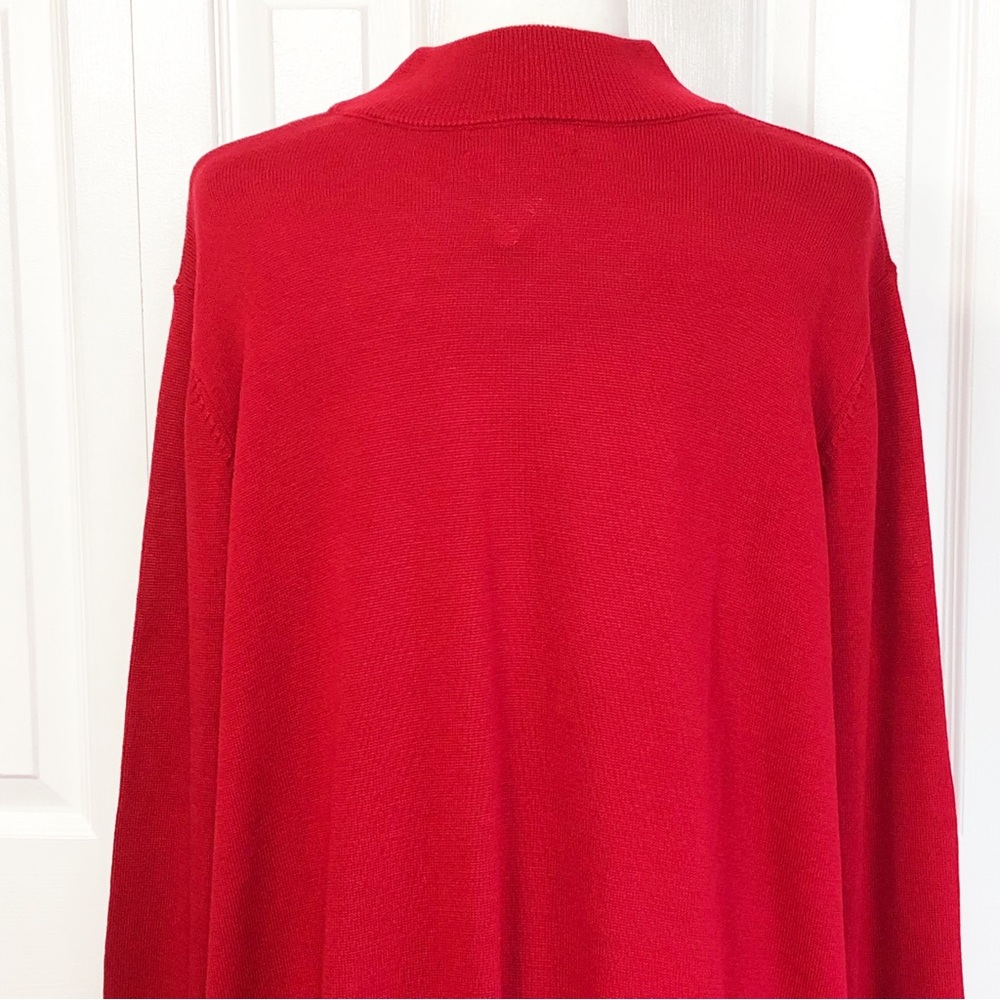 New Jessica London Red Knit Mockneck Gold Button Detail Sweater 22/24 - Picture 15 of 16